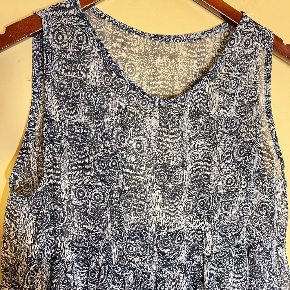Silk Owl Blue Patterned Maxi Dress - Picture 9 of 9